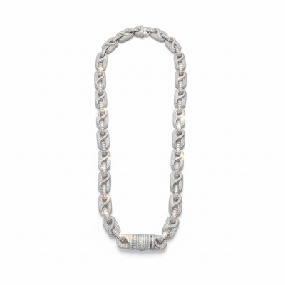 New 14mm 925 Sterling Silver 6A VVS Baguette Moissanite Necklace Diamond Iced Out Bussdown Cuban Link Chain Necklaces Christmas
