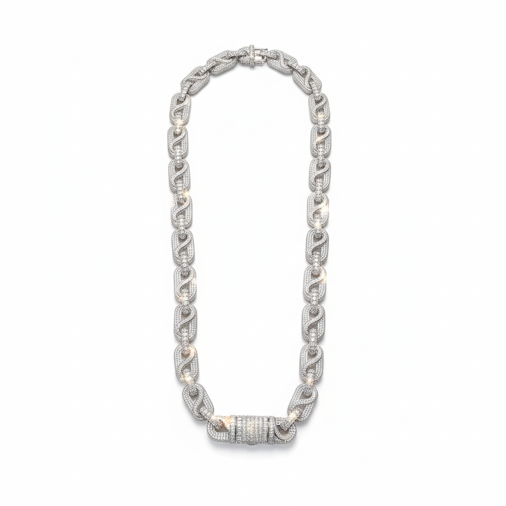 New 14mm 925 Sterling Silver 6A VVS Baguette Moissanite Necklace Diamond Iced Out Bussdown Cuban Link Chain Necklaces Christmas